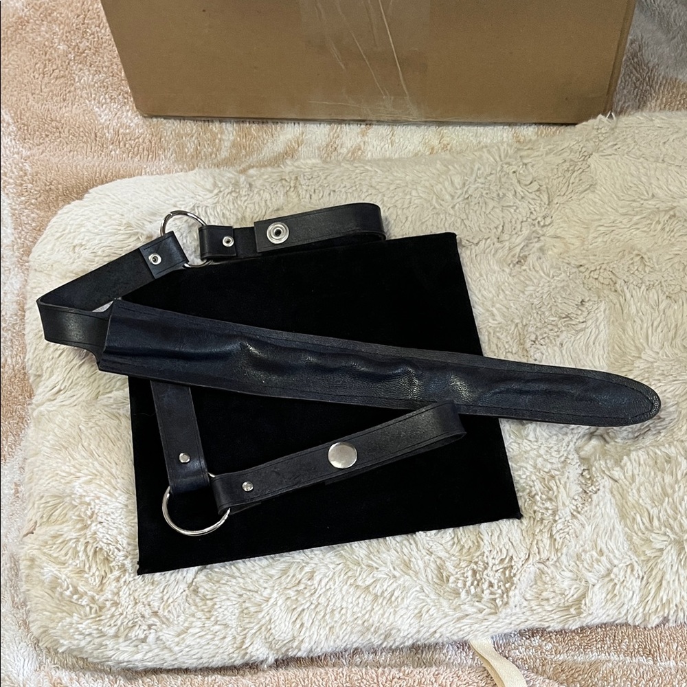 Elegant Black Leather Belt Bag